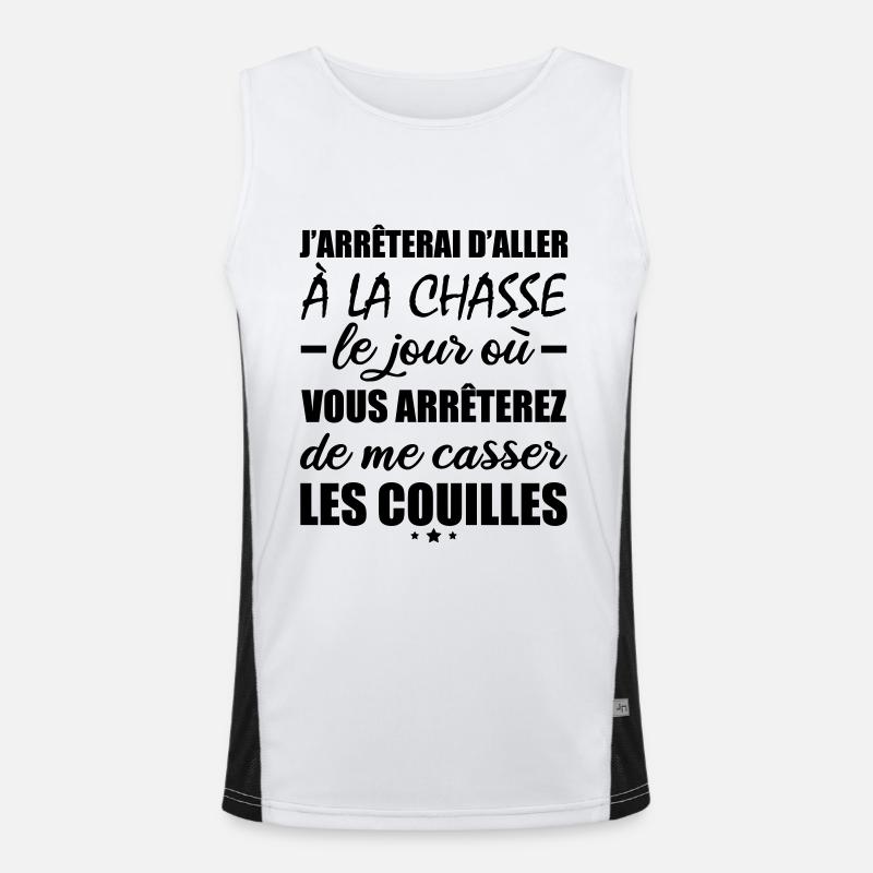 J arrêterai d'aller à la chasse,chasseur,chasseuse Débardeur respirant contrasté Homme 
