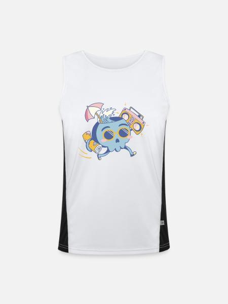 Sommer - Funktionelles Kontrast-Tank Top für Männer - Weiß/Schwarz