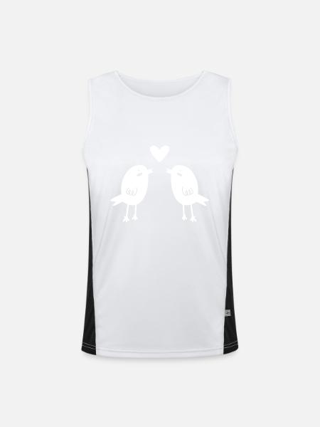 Vögel - Funktionelles Kontrast-Tank Top für Männer - Weiß/Schwarz