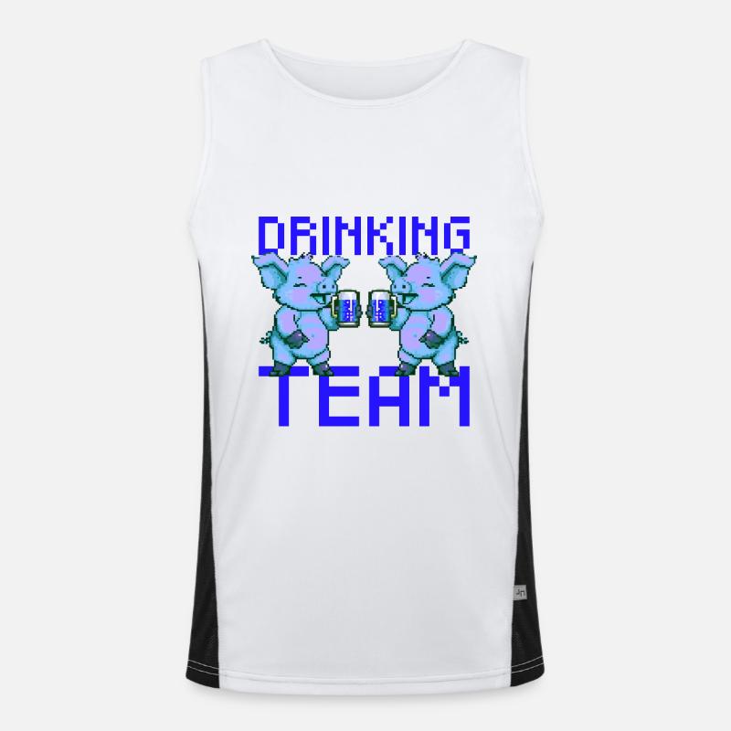 Schwein Drinking Team Bier Party Funktionelles Kontrast-Tank Top für Männer 