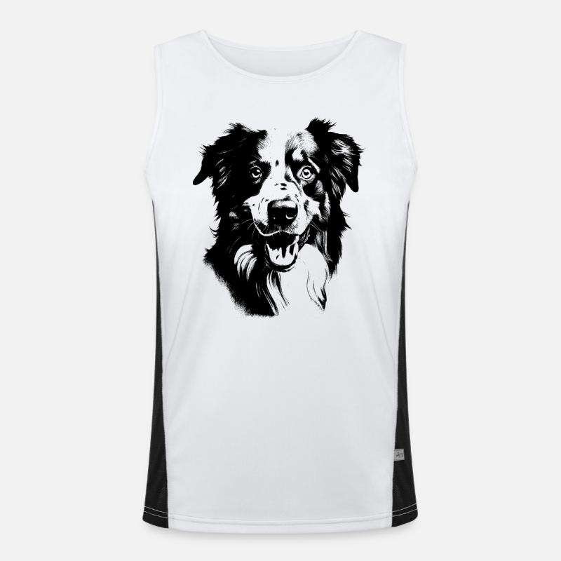 Australian Shepherd Funktionelles Kontrast-Tank Top für Männer 