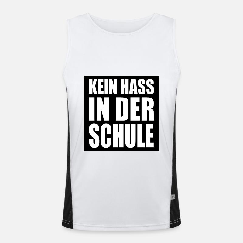 Kein hass in der schule Funktionelles Kontrast-Tank Top für Männer 