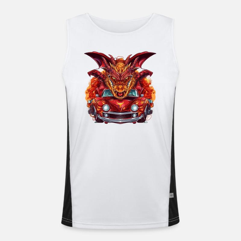Drachen Auto Funktionelles Kontrast-Tank Top für Männer 