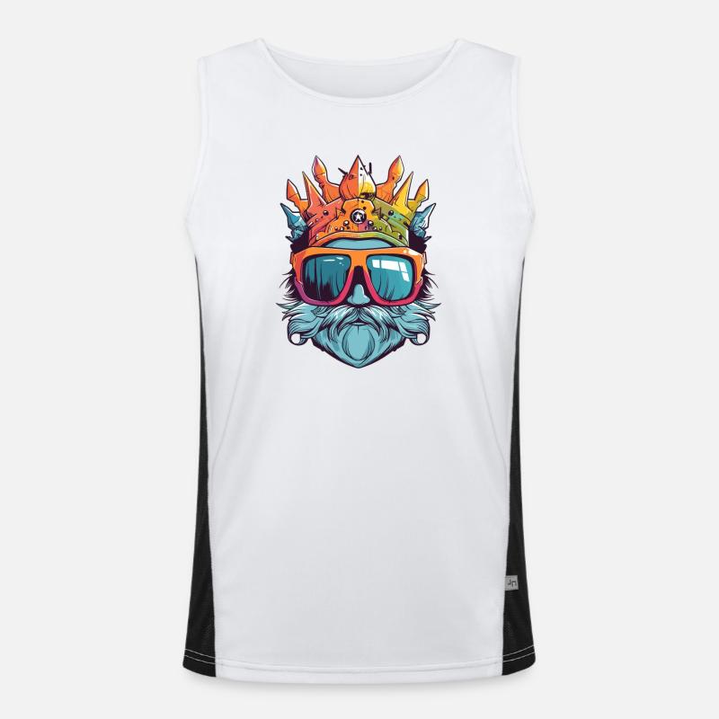 Mann König Brille Funktionelles Kontrast-Tank Top für Männer 