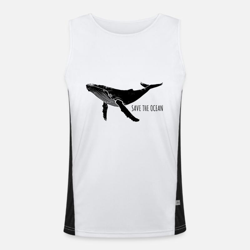 Save the ocean - Wal - Buckelwal - Geschenk Funktionelles Kontrast-Tank Top für Männer 