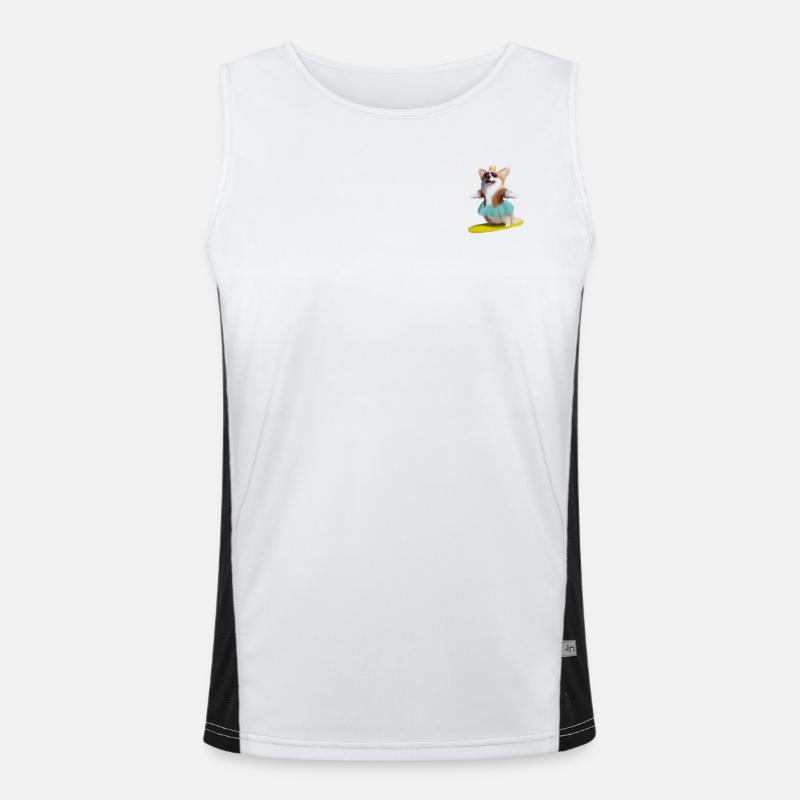 surfer Corgi Funktionelles Kontrast-Tank Top für Männer 