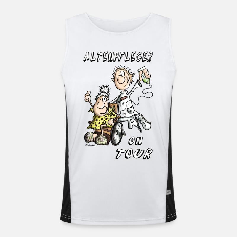 Altenpfleger on Tour Funktionelles Kontrast-Tank Top für Männer 
