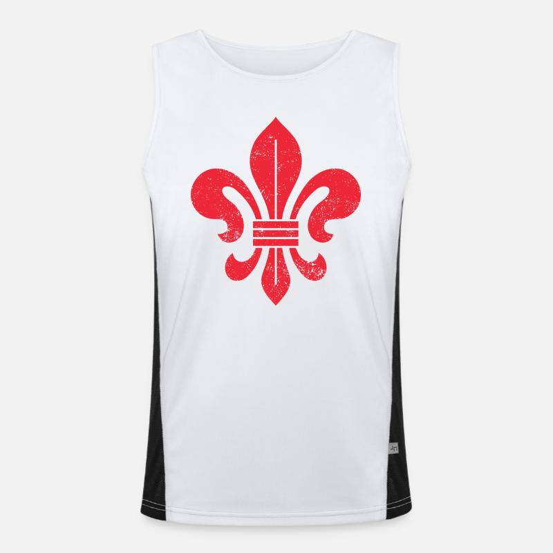 Lys (Fleur-de-Lis) / Fleur de lys HÉRALDIQUE Débardeur respirant contrasté Homme 
