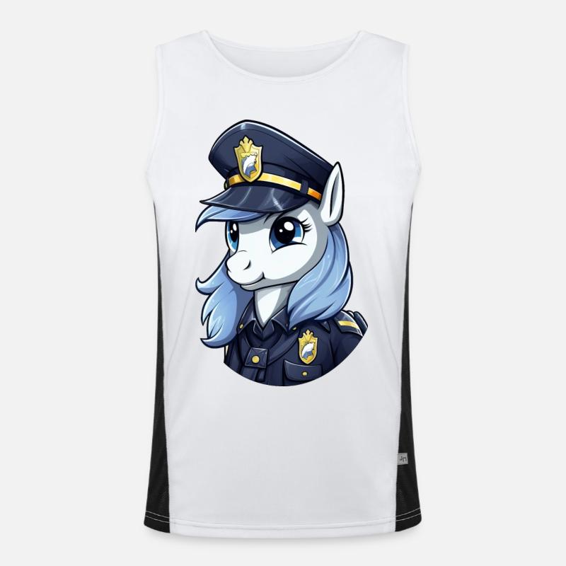Polizei Pony Funktionelles Kontrast-Tank Top für Männer 