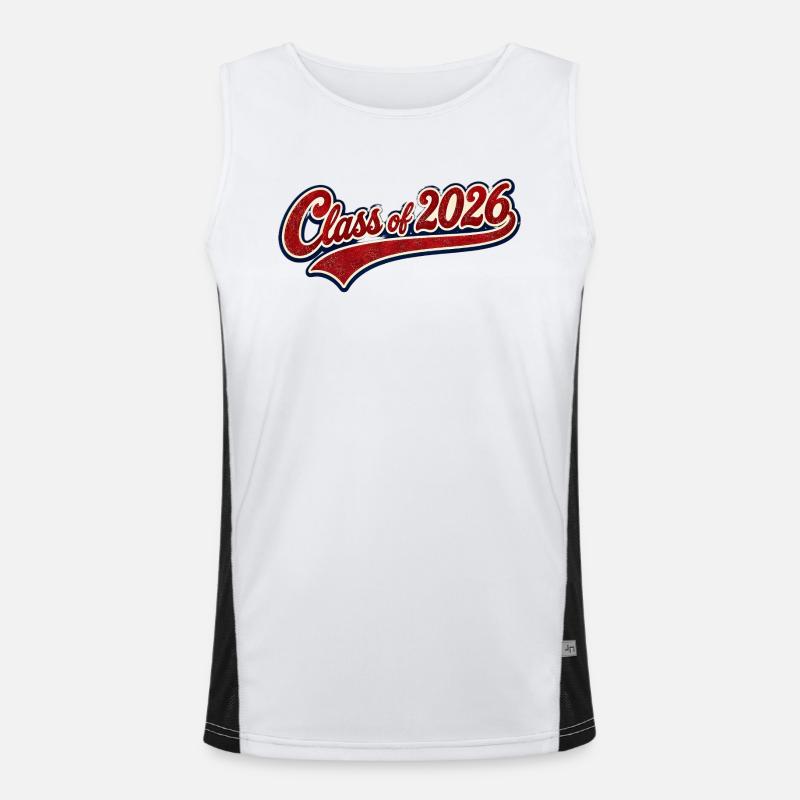 Class 2026 Retro Script - Men's Functional Contrast Tank Top - white/black