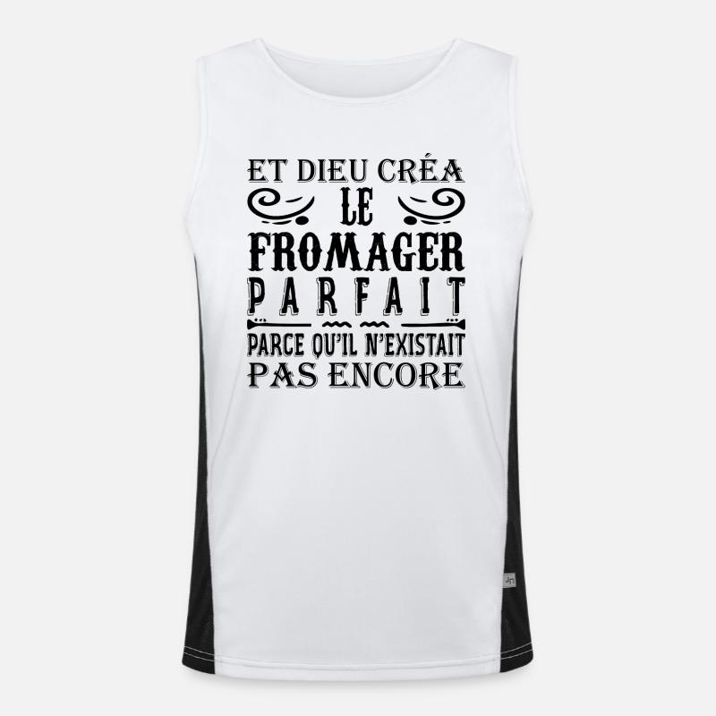 Cheesemaker Funny Cheese Cheese Shop Gift Men's Functional Contrast Tank Top 