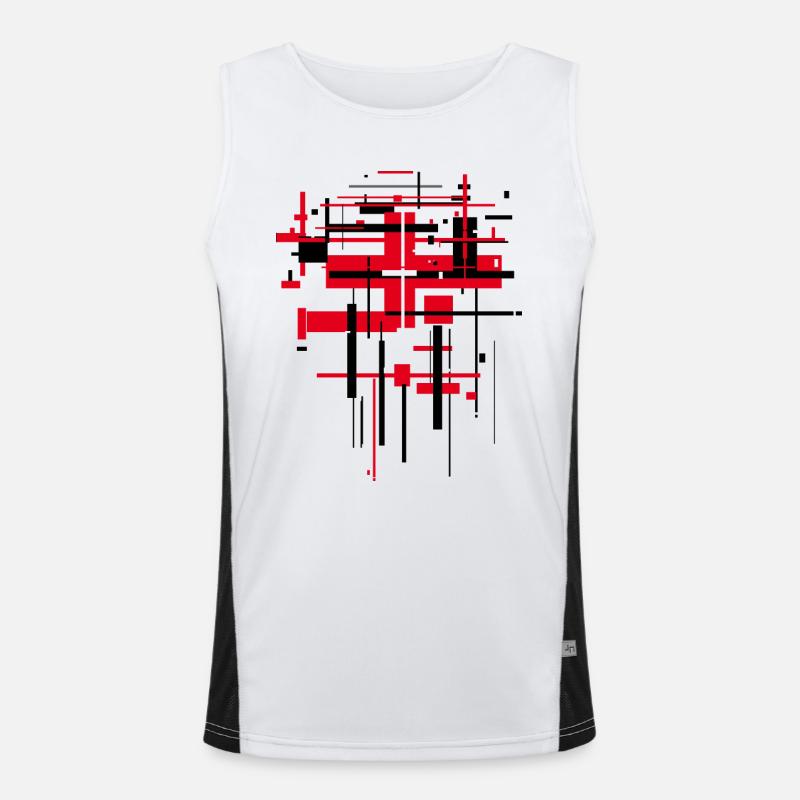 Pattern Abstract Men's Functional Contrast Tank Top 