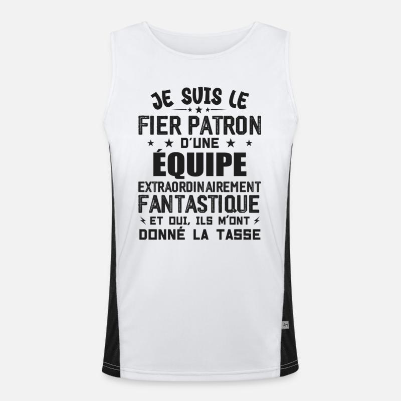 Ich bin stolzer Chef eines Teams Funktionelles Kontrast-Tank Top für Männer 