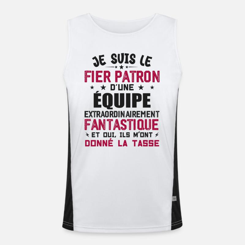 Ich bin stolzer Chef eines Teams Funktionelles Kontrast-Tank Top für Männer 