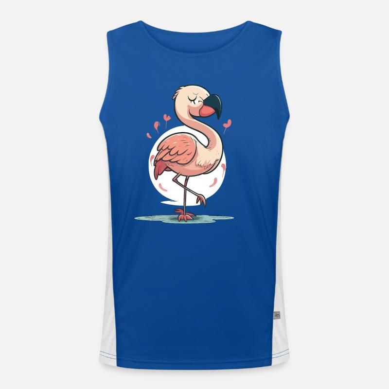 Flamingo-Spaß Funktionelles Kontrast-Tank Top für Männer 