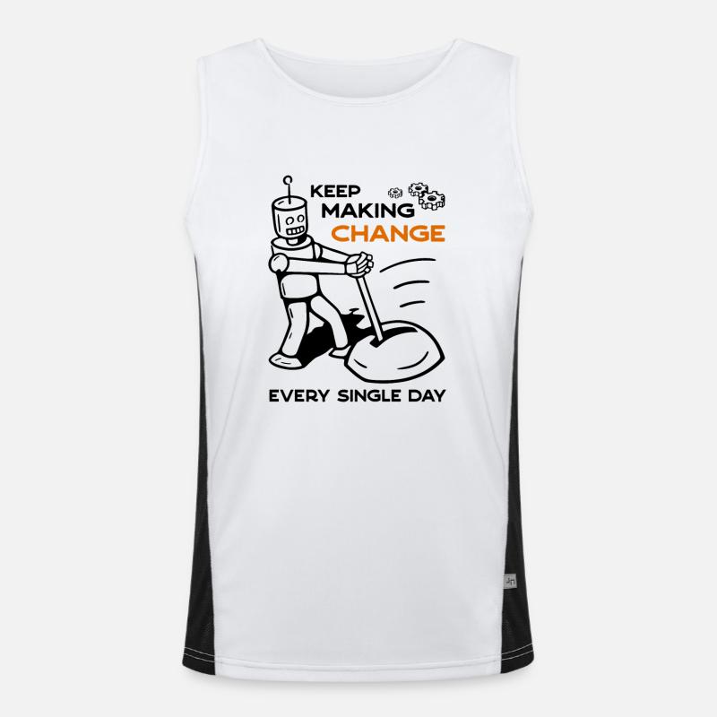 Keep Making Change Every Single Day - 5 Men's Functional Contrast Tank Top 