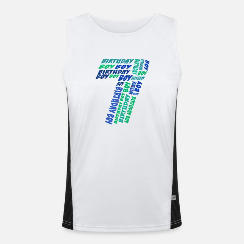 Geburtstag Junge 7. Geburtstag | Jungen Funktionelles Kontrast-Tank Top für Männer 