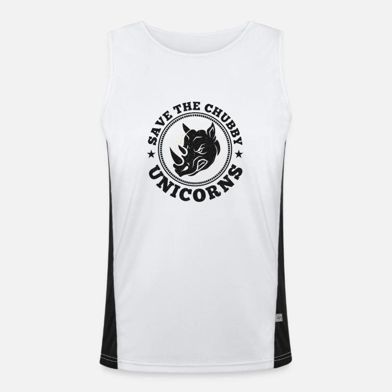 Save the chubby unicorns Men's Functional Contrast Tank Top 