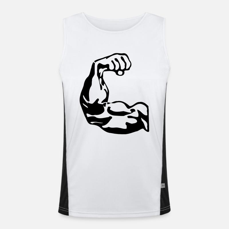 Bodybuilder biceps - Men's Functional Contrast Tank Top  - white/black