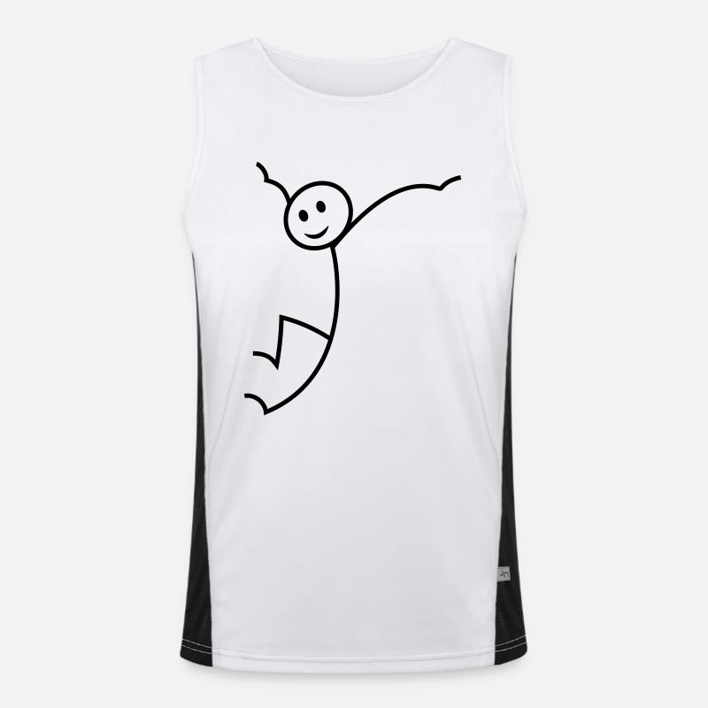 Strichmännchen Funktionelles Kontrast-Tank Top für Männer 