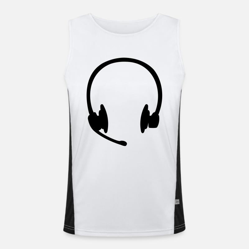 Headset Kopfhörer Funktionelles Kontrast-Tank Top für Männer 