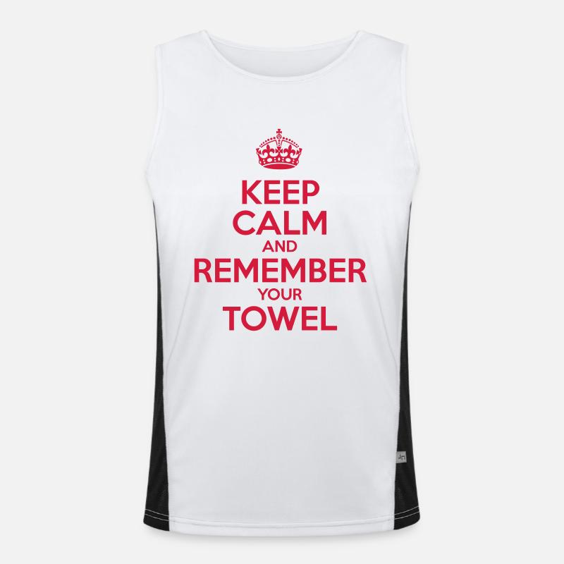 Keep Calm and Remember your Towel | nerd | hipster Funktionelles Kontrast-Tank Top für Männer 