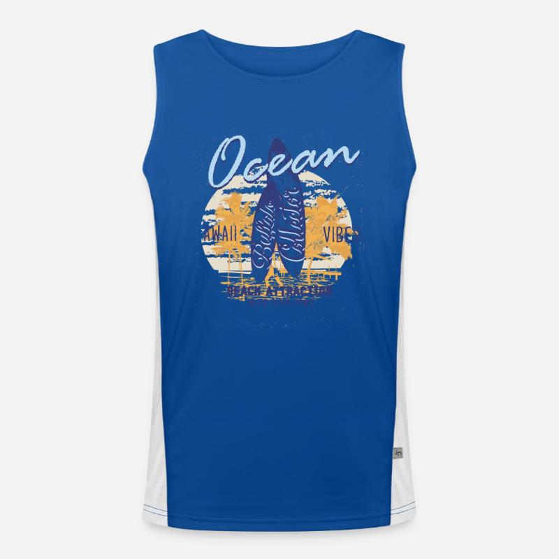 beach ocean fish Men's Functional Contrast Tank Top 