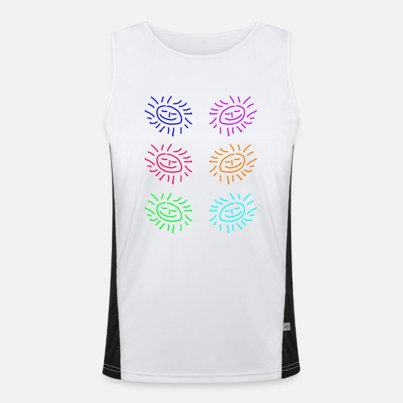 sun sticker blue turqis Funktionelles Kontrast-Tank Top für Männer 