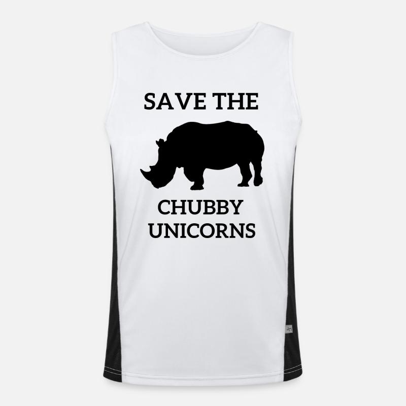 Save the Chubby Unicorn - Men's Functional Contrast Tank Top - white/black