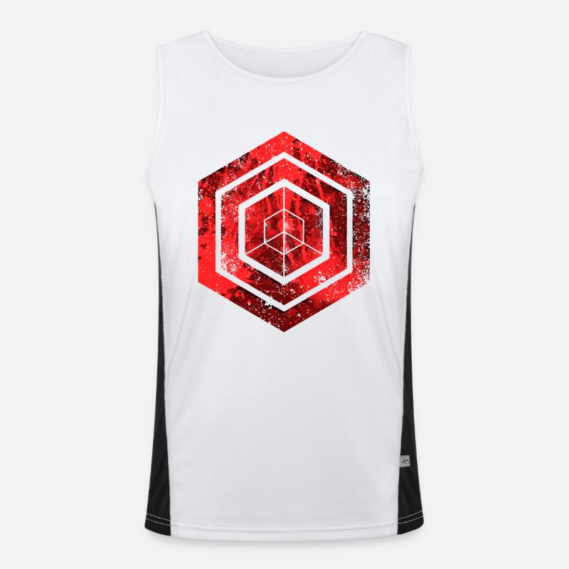 Hexagon-Programmierung Programmierer Codierung geometrisch Funktionelles Kontrast-Tank Top für Männer 