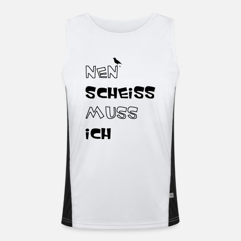 Nen Scheiss muss ich Funktionelles Kontrast-Tank Top für Männer 