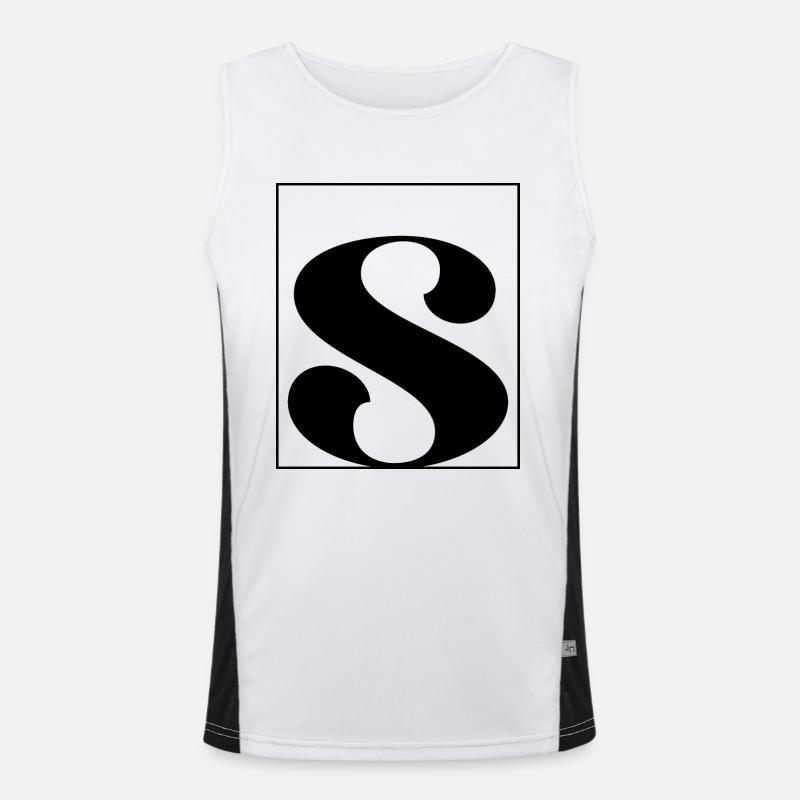 Letter alphabet s Men's Functional Contrast Tank Top 