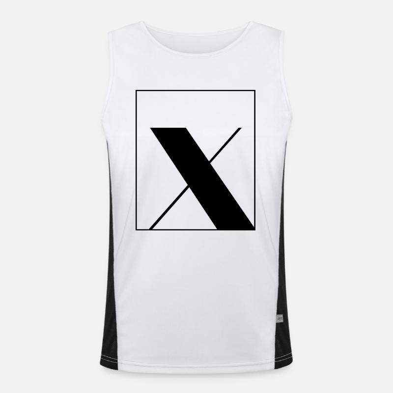 Buchstaben-Alphabet x Funktionelles Kontrast-Tank Top für Männer 