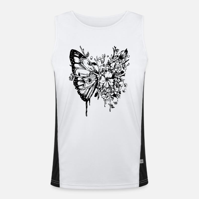 Äste Schmetterling Funktionelles Kontrast-Tank Top für Männer 