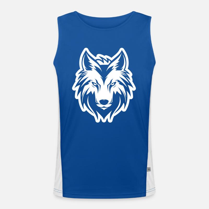 Wolf Kopf Funktionelles Kontrast-Tank Top für Männer 