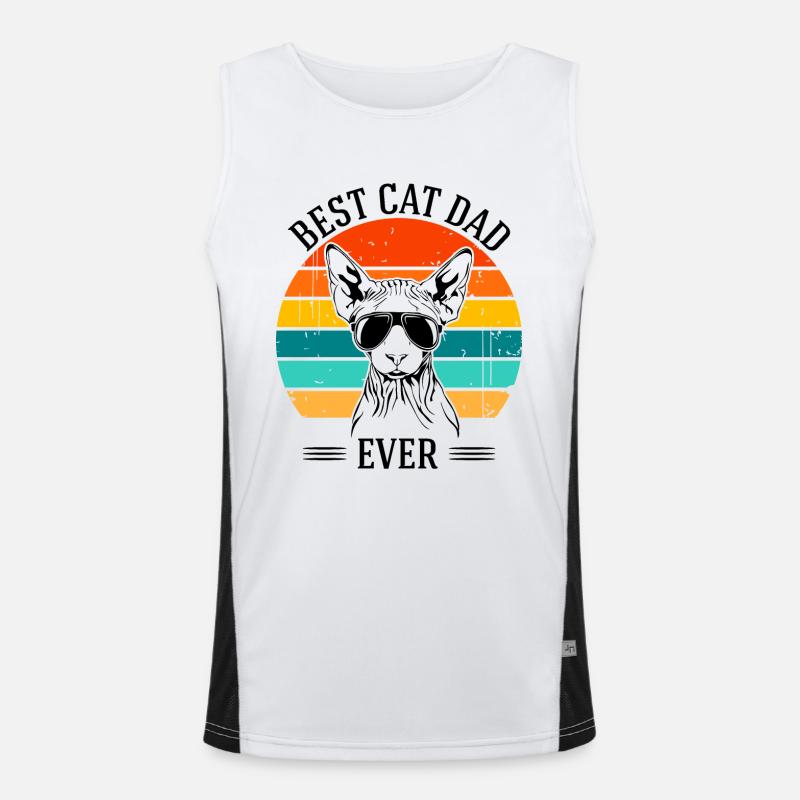 Meilleur Papa De Chat Jamais Sphynx Chat Chats Wilsigns Débardeur respirant contrasté Homme 