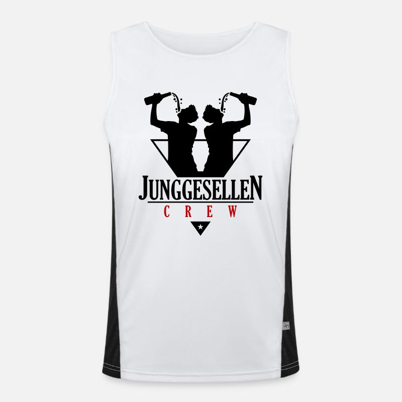 Bachelor Crew Jga Drinking - Men's Functional Contrast Tank Top  - white/black