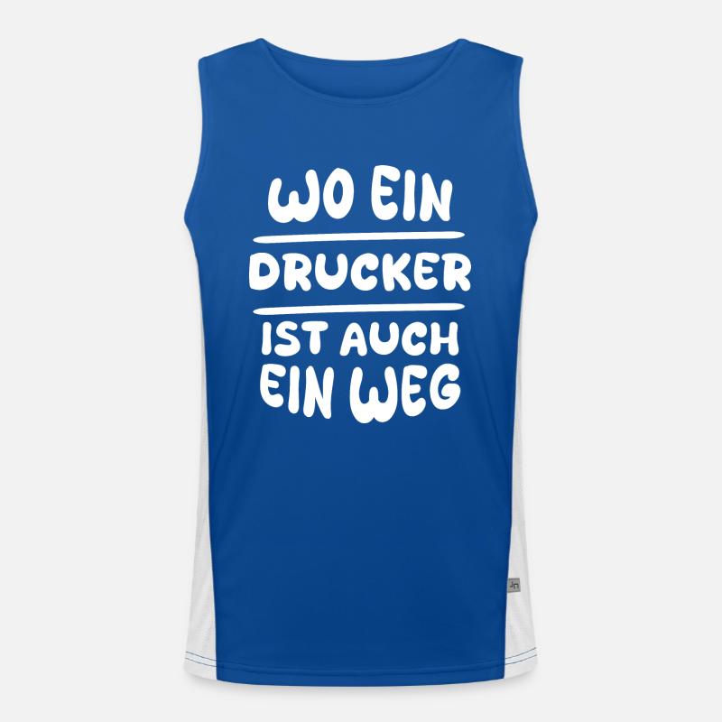 Gift for Printer Men's Functional Contrast Tank Top 