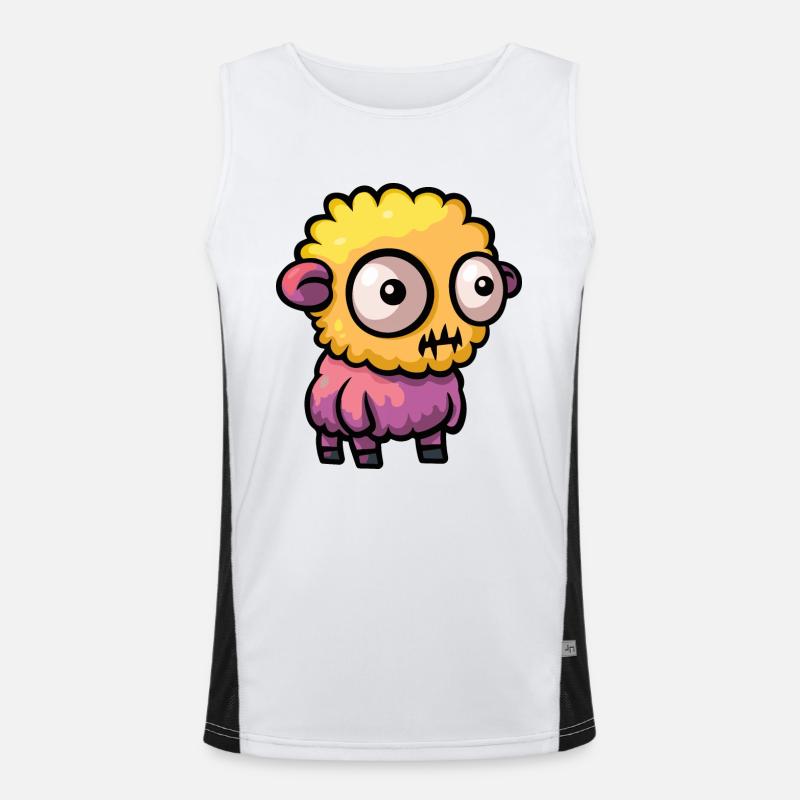 Sheep Halloween Comic Funny Men's Functional Contrast Tank Top 