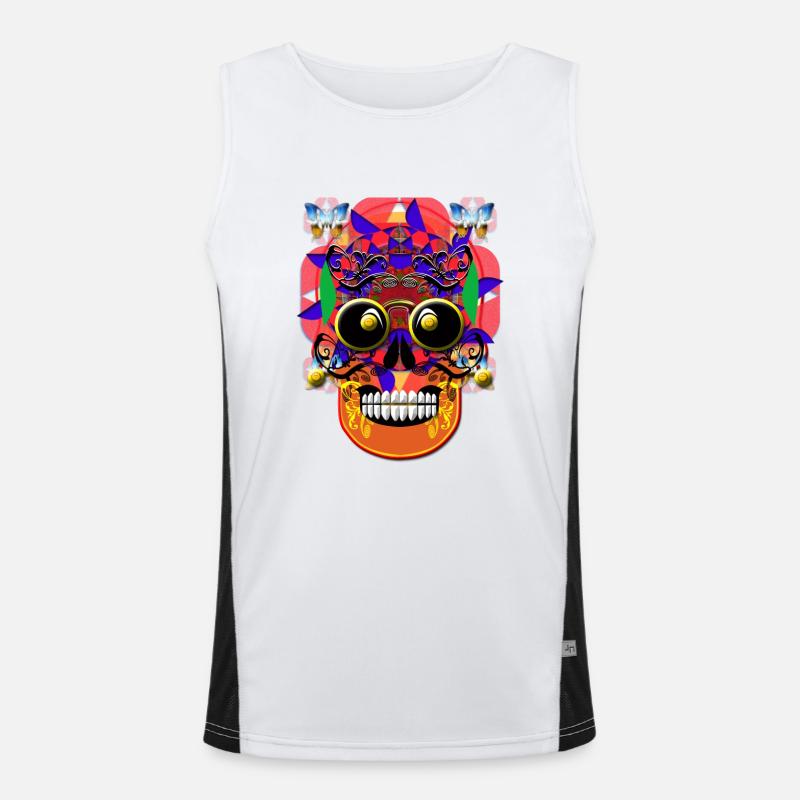 Schädel 10 Funktionelles Kontrast-Tank Top für Männer 