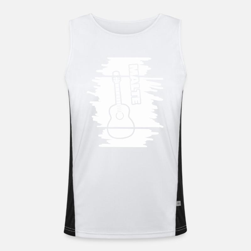 Gift for Malte - Men's Functional Contrast Tank Top  - white/black