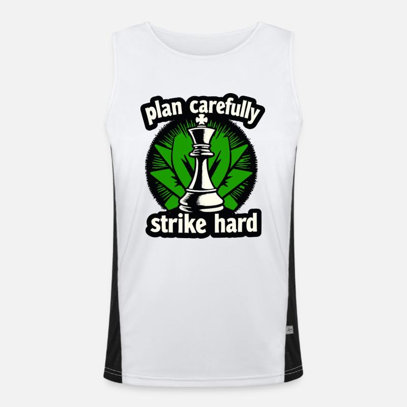 Schach plan carefully strike hard - Men's Functional Contrast Tank Top  - white/black