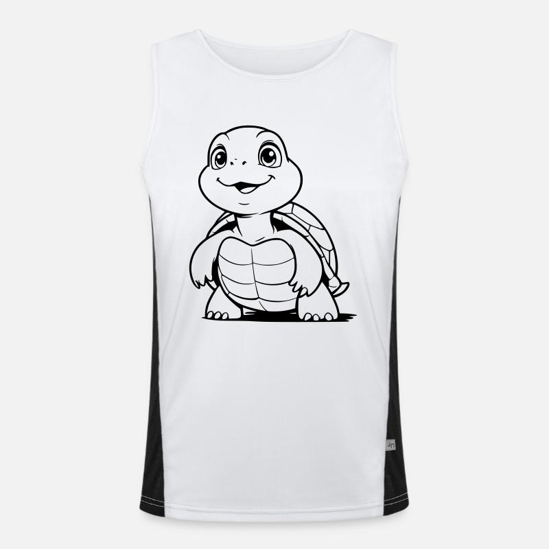 Cute turtle as vector illustration Men's Functional Contrast Tank Top 