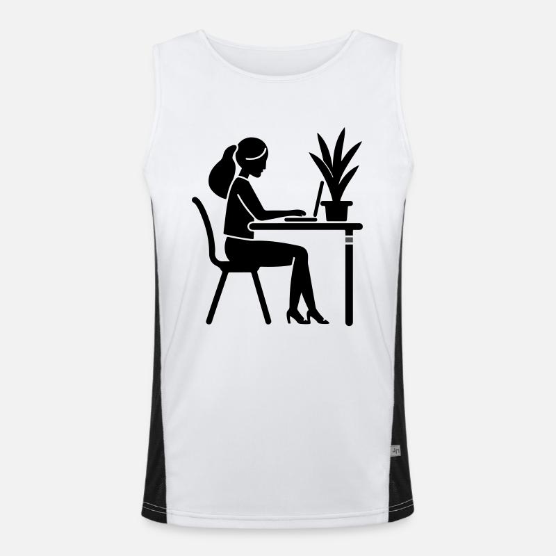 Learning, Studying, Working - Men's Functional Contrast Tank Top  - white/black