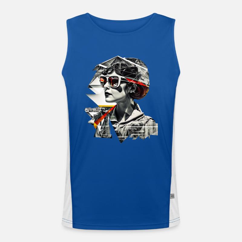 Retro Flash No47 Funktionelles Kontrast-Tank Top für Männer 