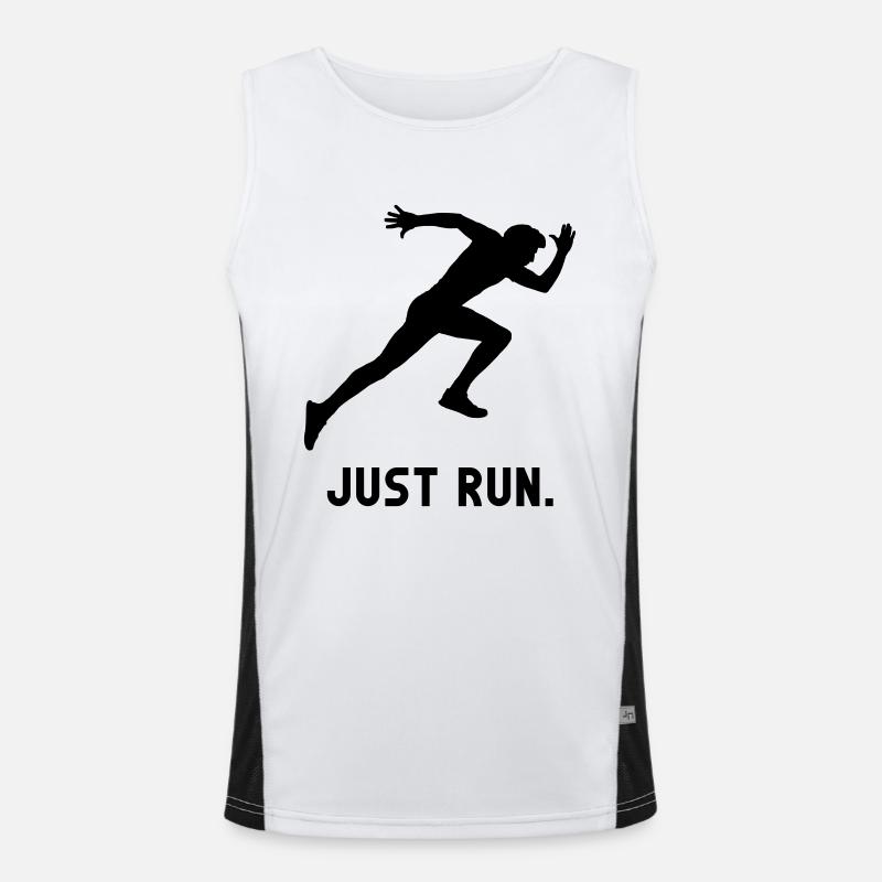 Il suffit de lancer les athlètes course sprint Débardeur respirant contrasté Homme 