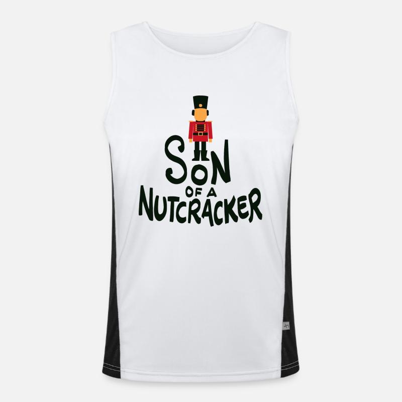 Sohn eines Nussknacker-Weihnachtskostüm-Wortspiel-Geschenks Funktionelles Kontrast-Tank Top für Männer 