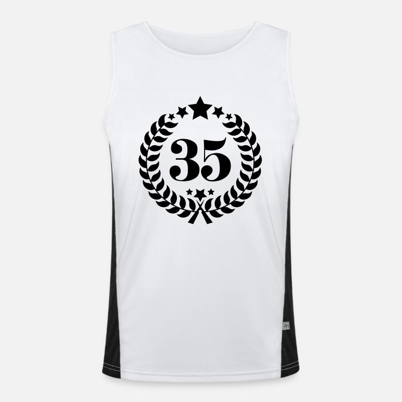 35th Birthday Wreath - Anniversary Wreath Men's Functional Contrast Tank Top 
