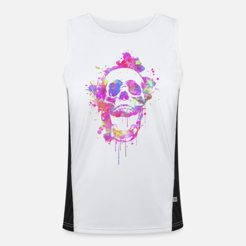 Cool & Trendy Abstract Skull Men's Functional Contrast Tank Top 