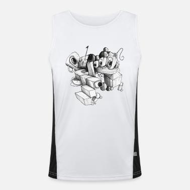 US MAIL Canotta sportiva da uomo in contrasto cromatico 